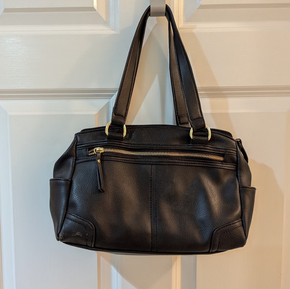 Kohl's Elegant Black Faux Leather Handbag
